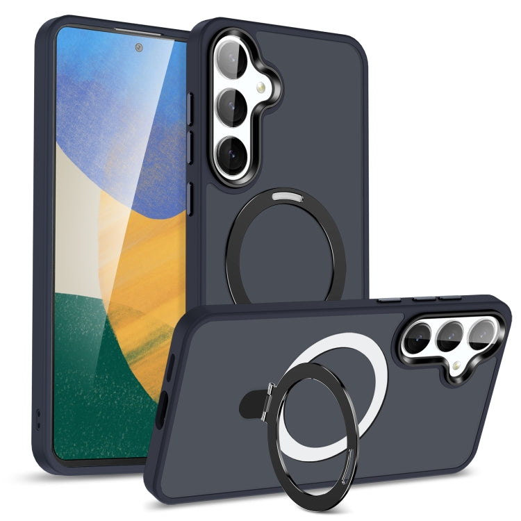 For Samsung Galaxy S23+ 5G MagSafe Holder Skin-feel PC Hybrid TPU Phone Case(Dark Blue) - HoMEdemic™ 