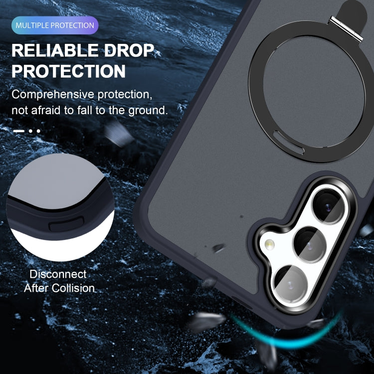 For Samsung Galaxy S23+ 5G MagSafe Holder Skin-feel PC Hybrid TPU Phone Case(Dark Blue) - HoMEdemic™ 
