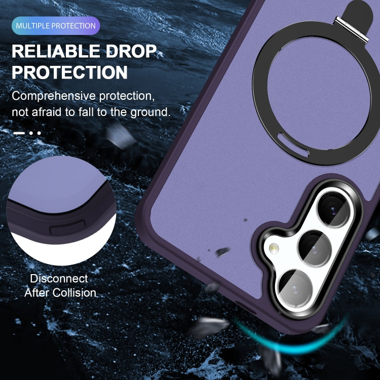 For Samsung Galaxy S23+ 5G MagSafe Holder Skin-feel PC Hybrid TPU Phone Case(Dark Purple) - HoMEdemic™ 