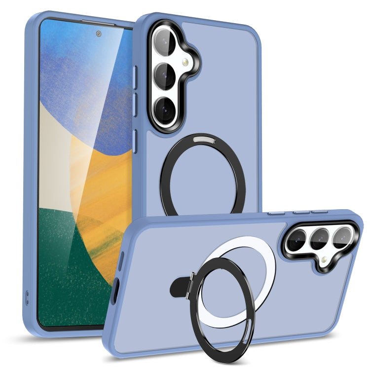 For Samsung Galaxy S23+ 5G MagSafe Holder Skin-feel PC Hybrid TPU Phone Case(Grey Blue) - HoMEdemic™ 
