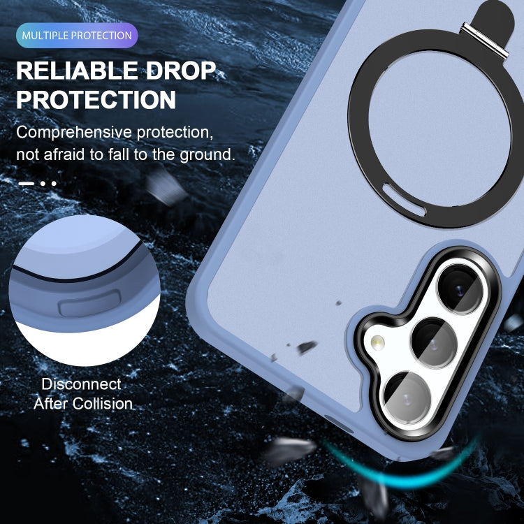 For Samsung Galaxy S23+ 5G MagSafe Holder Skin-feel PC Hybrid TPU Phone Case(Grey Blue) - HoMEdemic™ 