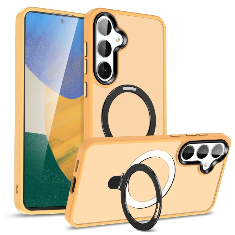 For Samsung Galaxy S23+ 5G MagSafe Holder Skin-feel PC Hybrid TPU Phone Case(Orange) - HoMEdemic™ 
