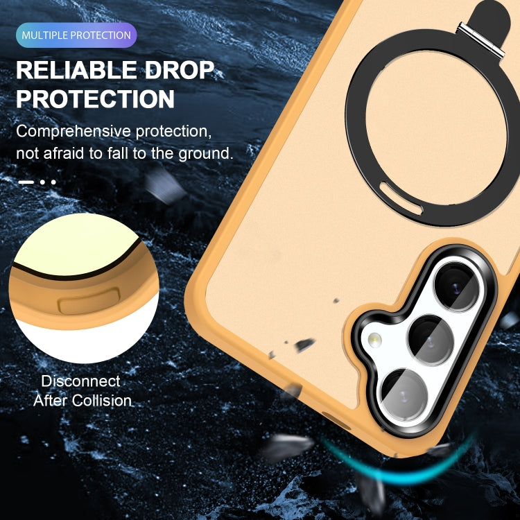 For Samsung Galaxy S23+ 5G MagSafe Holder Skin-feel PC Hybrid TPU Phone Case(Orange) - HoMEdemic™ 