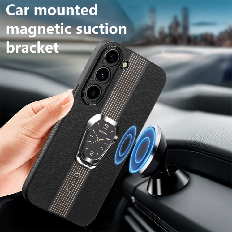 For Samsung Galaxy S23+ 5G Magnetic Litchi Leather Back Phone Case with Holder(Black) - HoMEdemic™ 