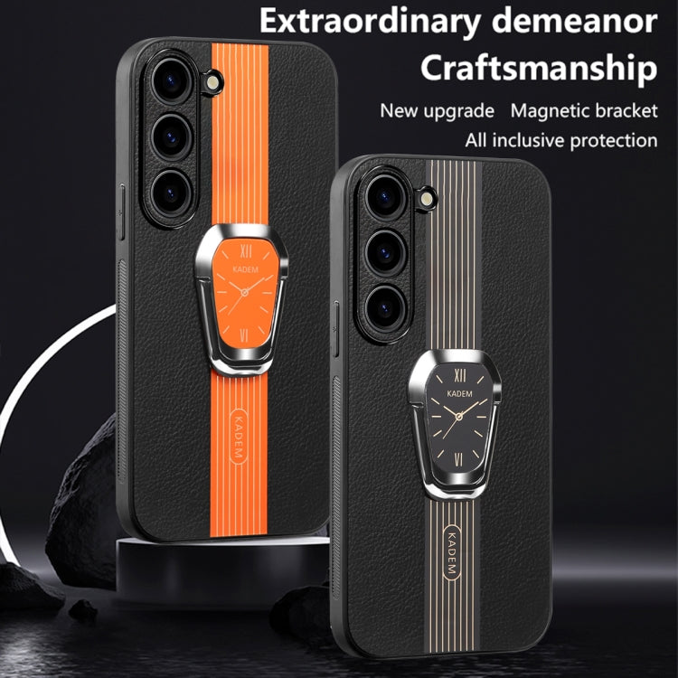 For Samsung Galaxy S23+ 5G Magnetic Litchi Leather Back Phone Case with Holder(Black) - HoMEdemic™ 