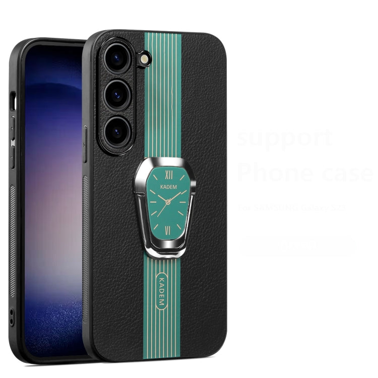 For Samsung Galaxy S23+ 5G Magnetic Litchi Leather Back Phone Case with Holder(Green) - HoMEdemic™ 