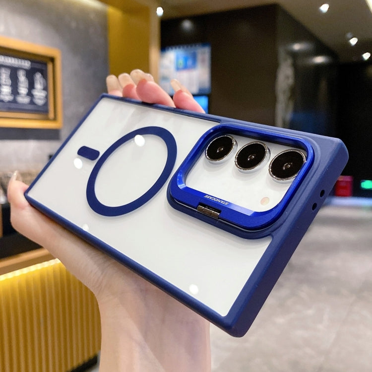 For Samsung Galaxy S23+ 5G Metal Lens Frame Holder MagSafe Phone Case(Blue) - HoMEdemic™ 