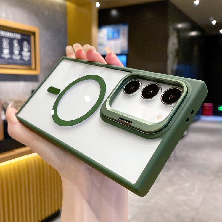 For Samsung Galaxy S23+ 5G Metal Lens Frame Holder MagSafe Phone Case(Green) - HoMEdemic™ 