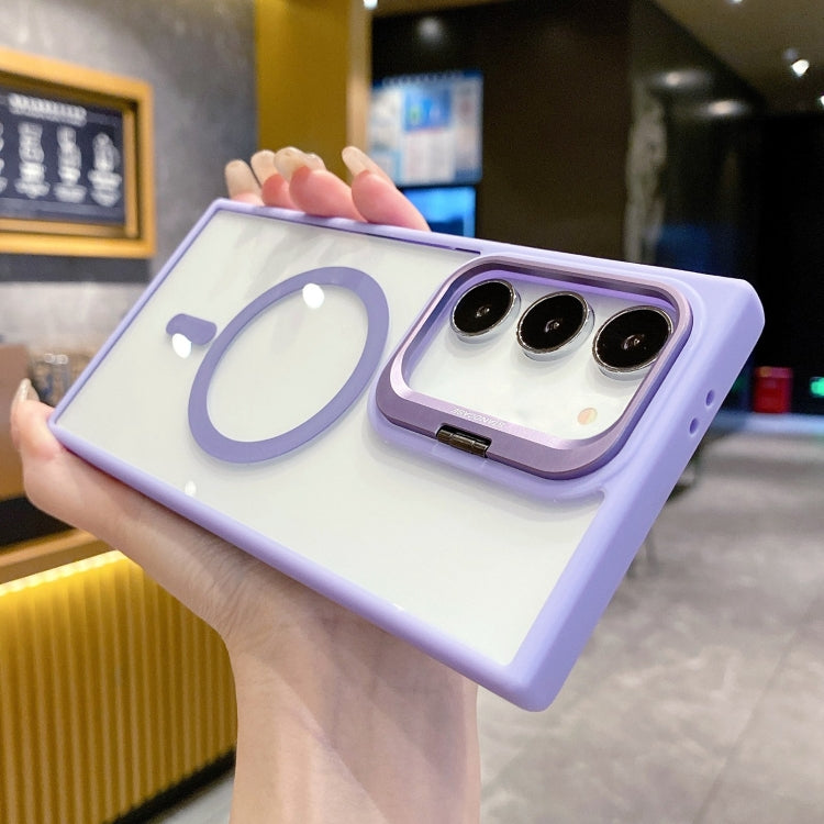 For Samsung Galaxy S23+ 5G Metal Lens Frame Holder MagSafe Phone Case(Purple) - HoMEdemic™ 