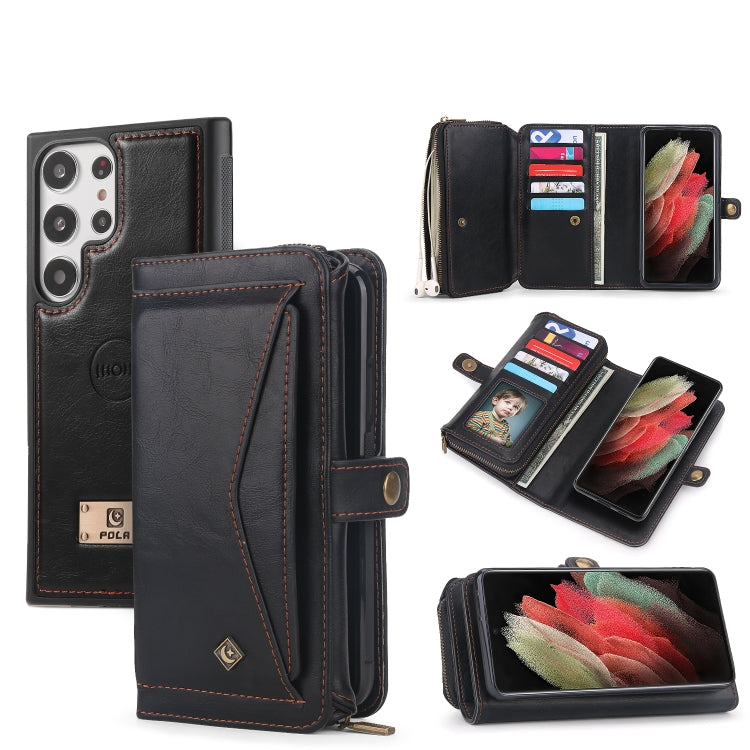For Samsung Galaxy S23+ 5G Multi-functional Zipper Wallet Leather Phone Case(Black) - HoMEdemic™ 