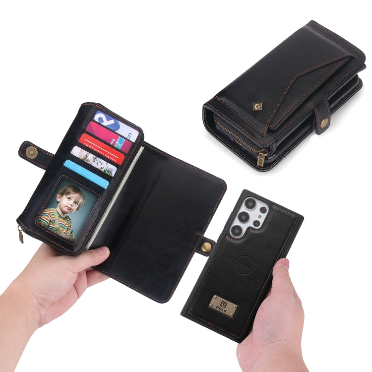 For Samsung Galaxy S23+ 5G Multi-functional Zipper Wallet Leather Phone Case(Black) - HoMEdemic™ 