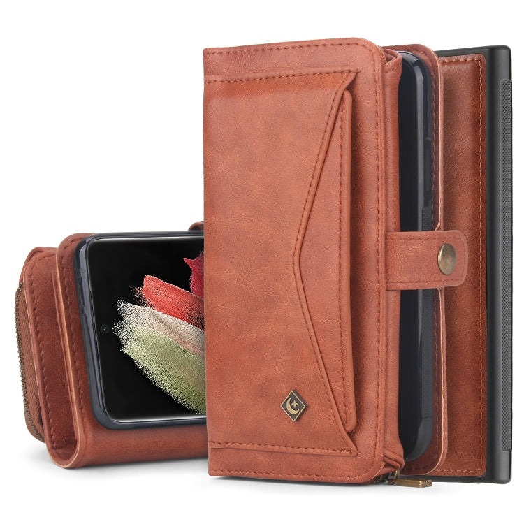 For Samsung Galaxy S23+ 5G Multi-functional Zipper Wallet Leather Phone Case(Orange) - HoMEdemic™ 