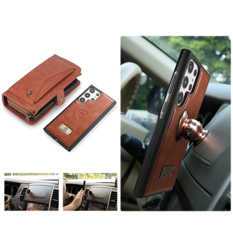 For Samsung Galaxy S23+ 5G Multi-functional Zipper Wallet Leather Phone Case(Orange) - HoMEdemic™ 
