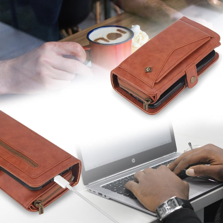 For Samsung Galaxy S23+ 5G Multi-functional Zipper Wallet Leather Phone Case(Orange) - HoMEdemic™ 