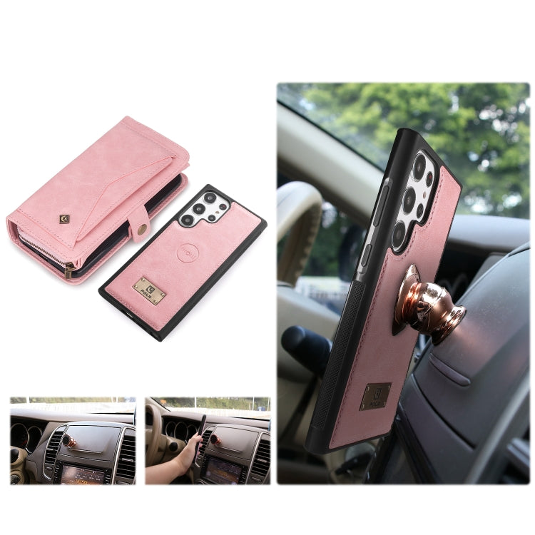 For Samsung Galaxy S23+ 5G Multi-functional Zipper Wallet Leather Phone Case(Pink) - HoMEdemic™ 