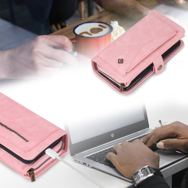 For Samsung Galaxy S23+ 5G Multi-functional Zipper Wallet Leather Phone Case(Pink) - HoMEdemic™ 