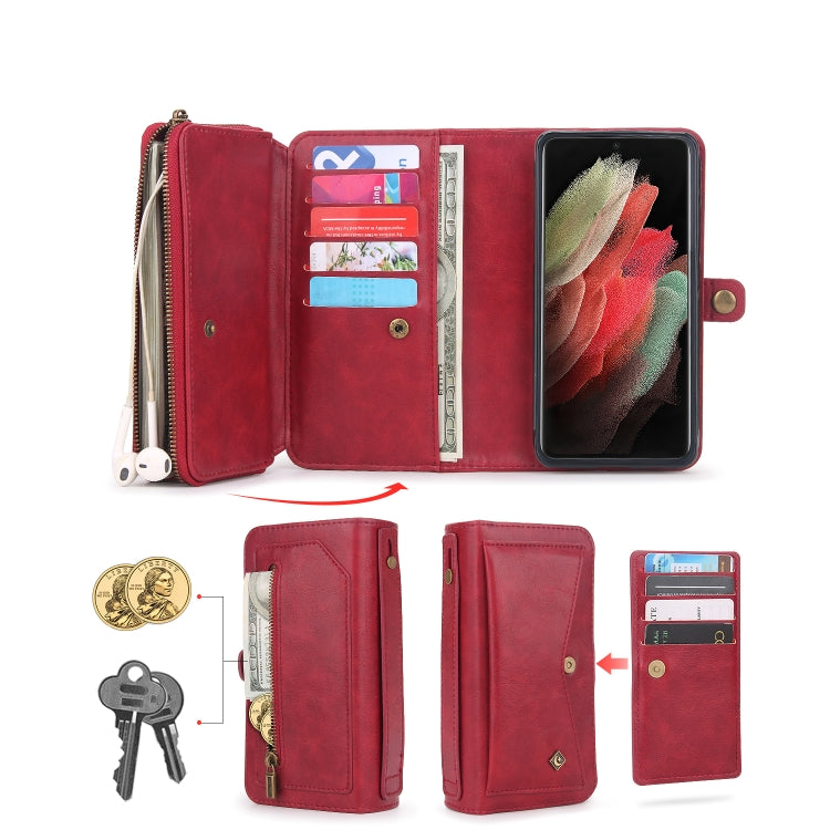 For Samsung Galaxy S23+ 5G Multi-functional Zipper Wallet Leather Phone Case(Red) - HoMEdemic™ 