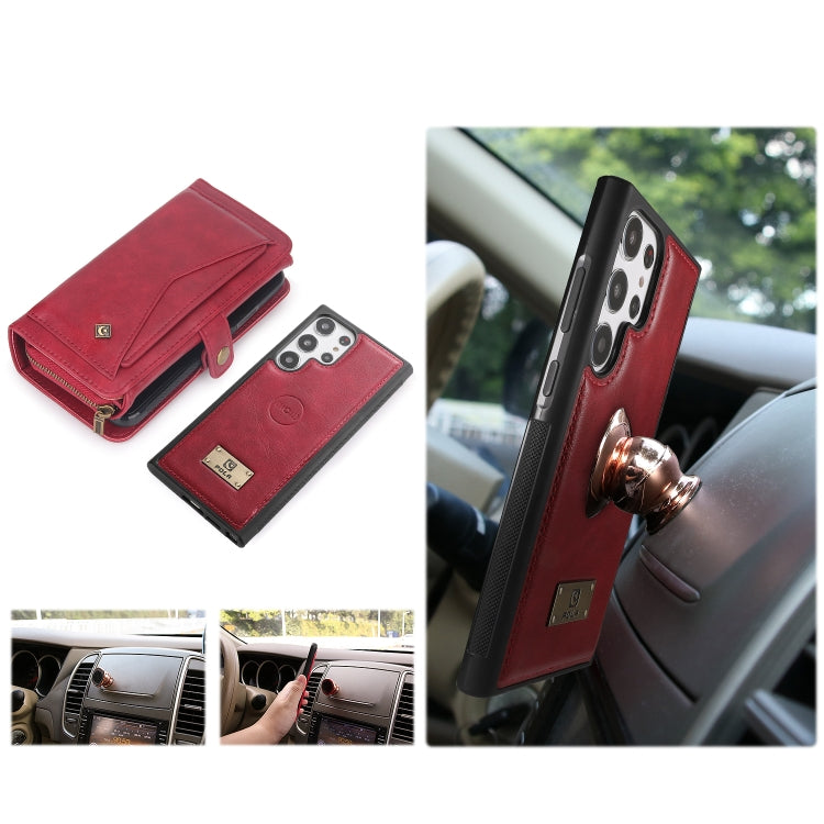 For Samsung Galaxy S23+ 5G Multi-functional Zipper Wallet Leather Phone Case(Red) - HoMEdemic™ 
