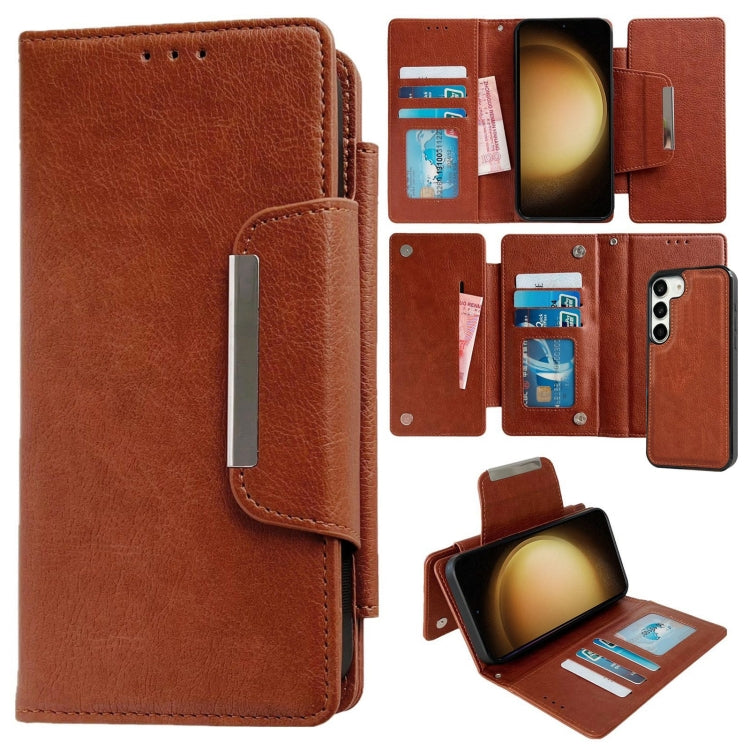 For Samsung Galaxy S23+ 5G Multifunctional 7-Card Wallet Leather Phone Case(Brown) - HoMEdemic™ 