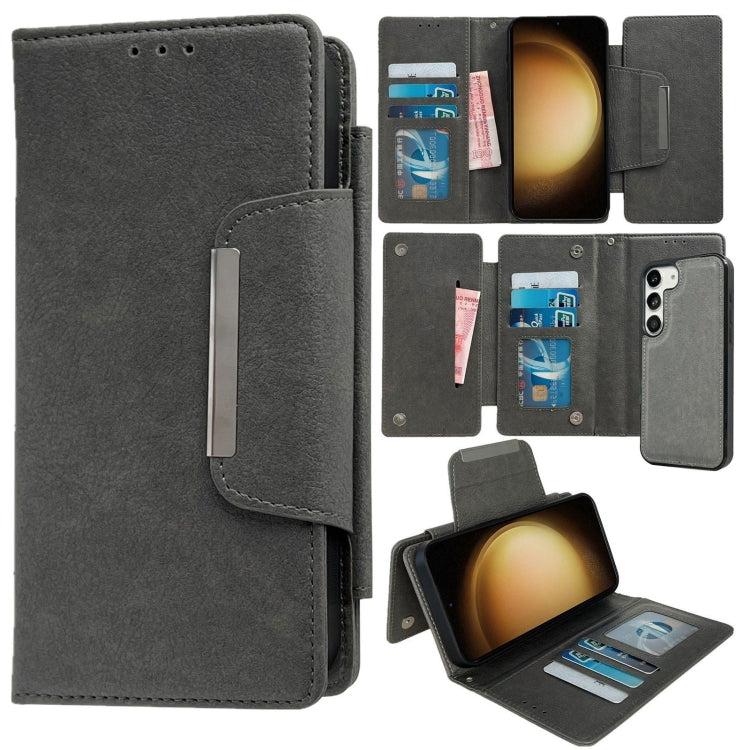 For Samsung Galaxy S23+ 5G Multifunctional 7-Card Wallet Leather Phone Case(Grey) - HoMEdemic™ 