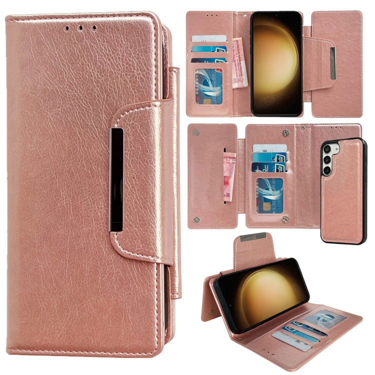 For Samsung Galaxy S23+ 5G Multifunctional 7-Card Wallet Leather Phone Case(Rose Gold) - HoMEdemic™ 