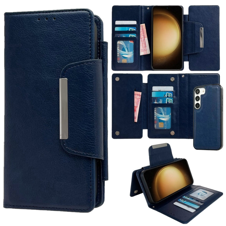 For Samsung Galaxy S23+ 5G Multifunctional 7-Card Wallet Leather Phone Case(Royal Blue) - HoMEdemic™ 