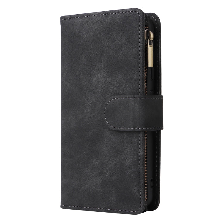 For Samsung Galaxy S23+ 5G Multifunctional Frosted Zipper Wallet Leather Phone Case(Black) - HoMEdemic™ 