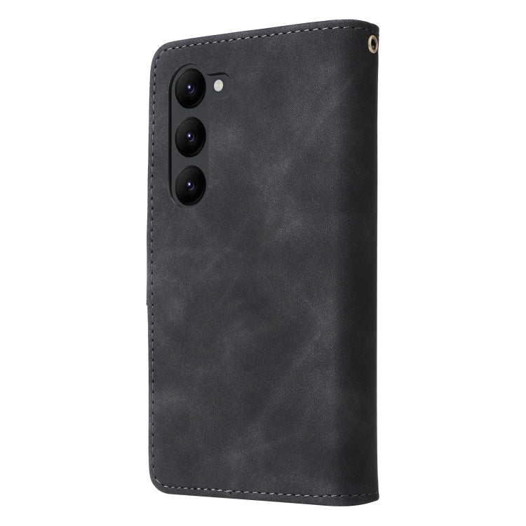 For Samsung Galaxy S23+ 5G Multifunctional Frosted Zipper Wallet Leather Phone Case(Black) - HoMEdemic™ 