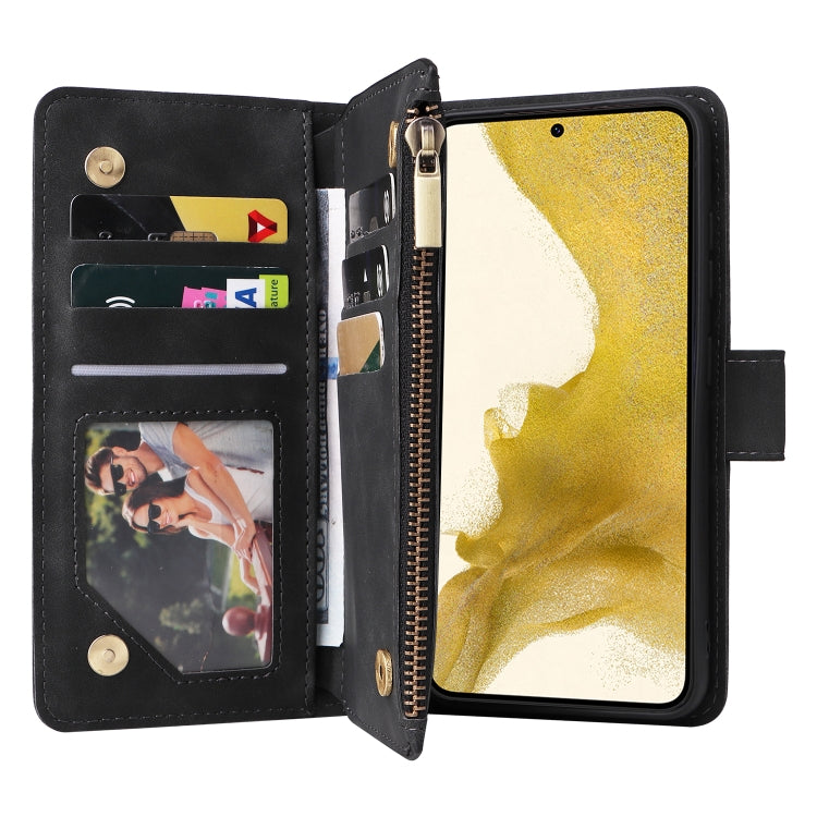 For Samsung Galaxy S23+ 5G Multifunctional Frosted Zipper Wallet Leather Phone Case(Black) - HoMEdemic™ 