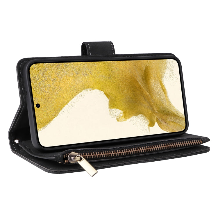 For Samsung Galaxy S23+ 5G Multifunctional Frosted Zipper Wallet Leather Phone Case(Black) - HoMEdemic™ 