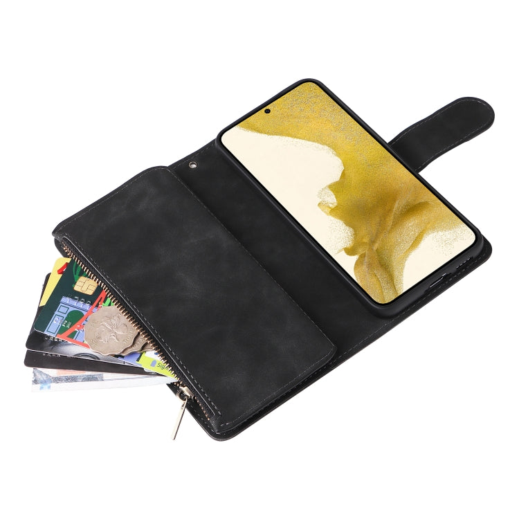 For Samsung Galaxy S23+ 5G Multifunctional Frosted Zipper Wallet Leather Phone Case(Black) - HoMEdemic™ 