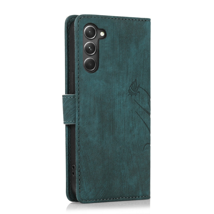 For Samsung Galaxy S23+ 5G Orchid Butterfly Embossed Leather Phone Case(Green) - HoMEdemic™ 