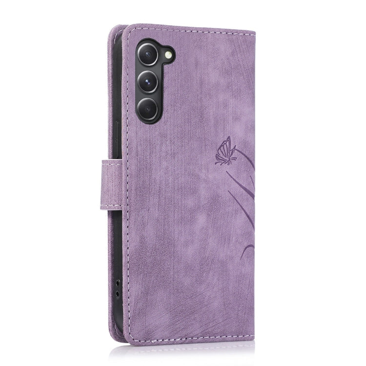 For Samsung Galaxy S23+ 5G Orchid Butterfly Embossed Leather Phone Case(Purple) - HoMEdemic™ 