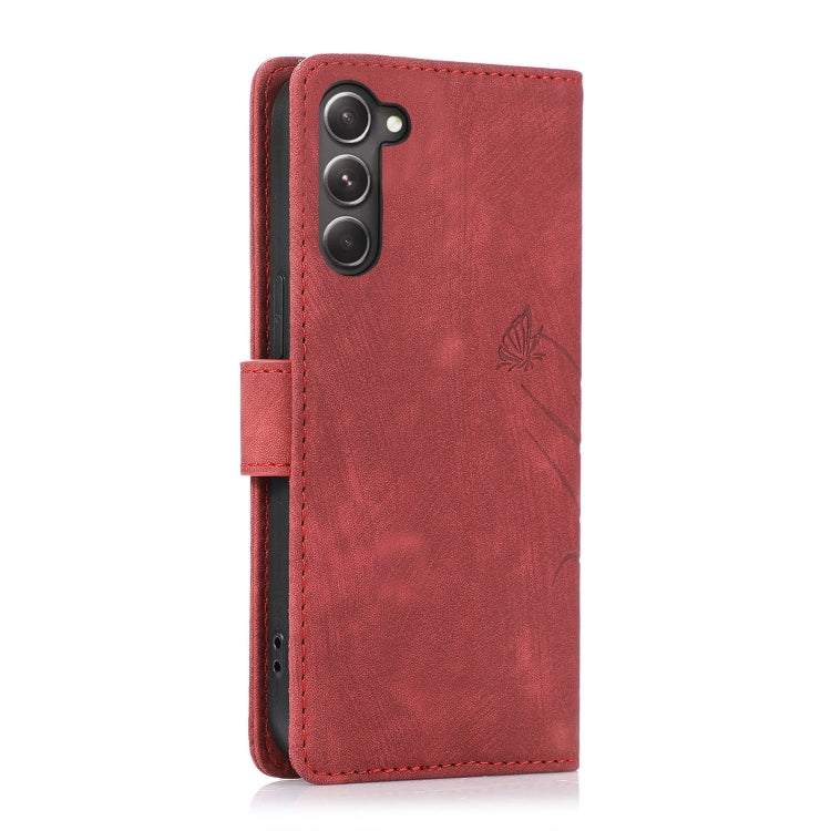For Samsung Galaxy S23+ 5G Orchid Butterfly Embossed Leather Phone Case(Red) - HoMEdemic™ 
