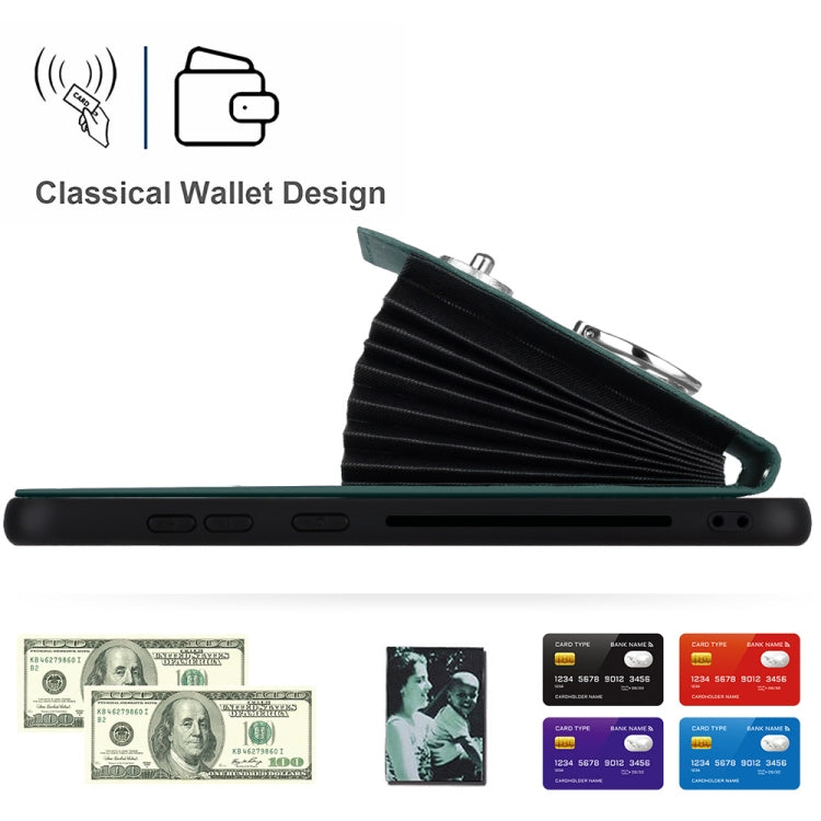 For Samsung Galaxy S23+ 5G Organ Card Bag Ring Holder PU Phone Case(Green) - HoMEdemic™ 