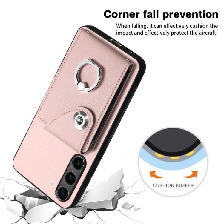 For Samsung Galaxy S23+ 5G Organ Card Bag Ring Holder PU Phone Case(Pink) - HoMEdemic™ 