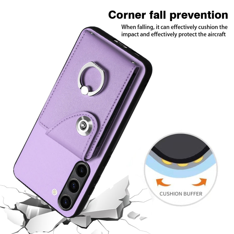 For Samsung Galaxy S23+ 5G Organ Card Bag Ring Holder PU Phone Case(Purple) - HoMEdemic™ 