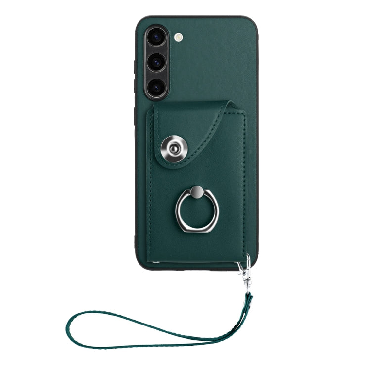 For Samsung Galaxy S23+ 5G Organ Card Bag Ring Holder PU Phone Case with Lanyard(Green) - HoMEdemic™ 