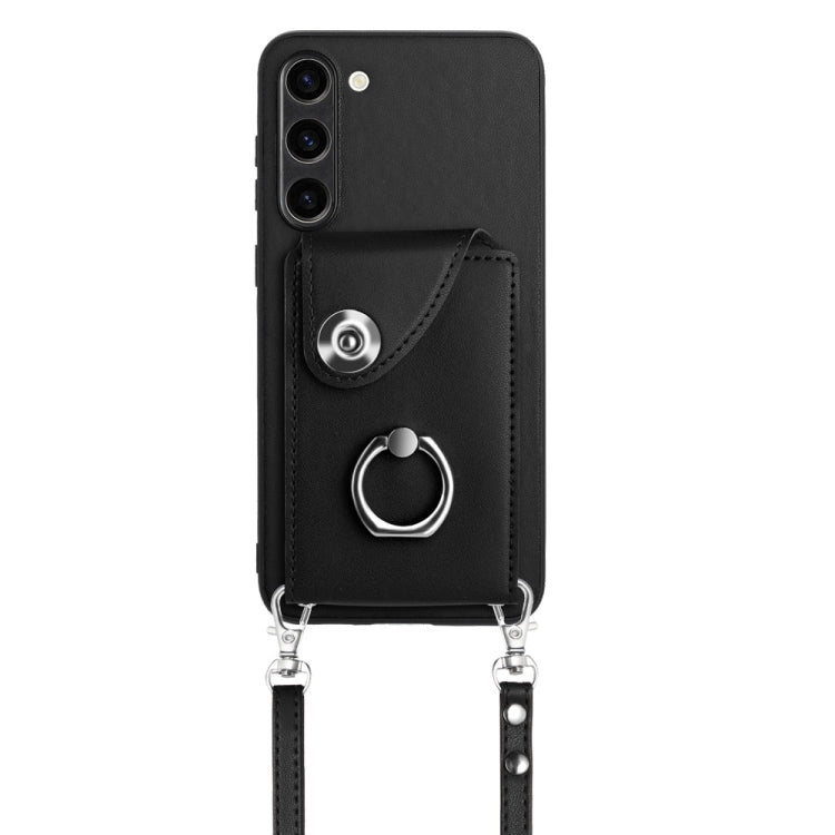 For Samsung Galaxy S23+ 5G Organ Card Bag Ring Holder Phone Case with Long Lanyard(Black) - HoMEdemic™ 