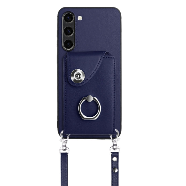 For Samsung Galaxy S23+ 5G Organ Card Bag Ring Holder Phone Case with Long Lanyard(Blue) - HoMEdemic™ 