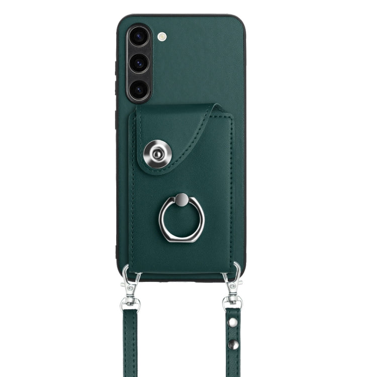 For Samsung Galaxy S23+ 5G Organ Card Bag Ring Holder Phone Case with Long Lanyard(Green) - HoMEdemic™ 