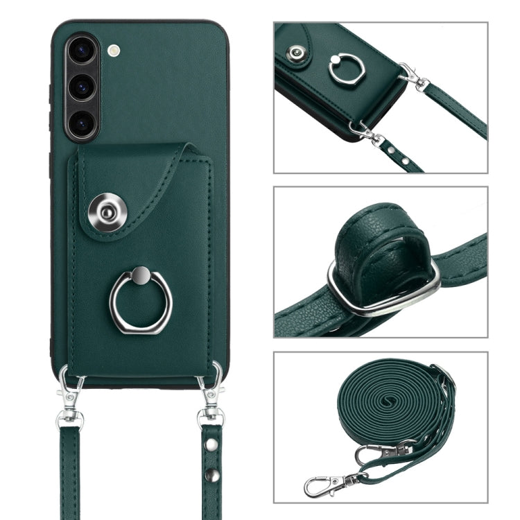 For Samsung Galaxy S23+ 5G Organ Card Bag Ring Holder Phone Case with Long Lanyard(Green) - HoMEdemic™ 