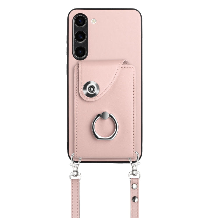 For Samsung Galaxy S23+ 5G Organ Card Bag Ring Holder Phone Case with Long Lanyard(Pink) - HoMEdemic™ 