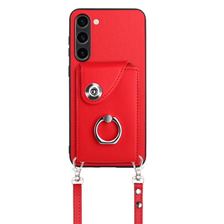 For Samsung Galaxy S23+ 5G Organ Card Bag Ring Holder Phone Case with Long Lanyard(Red) - HoMEdemic™ 