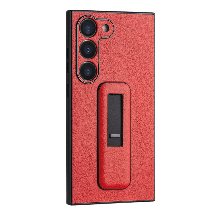 For Samsung Galaxy S23+ 5G PU Leather Push-pull Bracket Shockproof Phone Case(Red) - HoMEdemic™ 