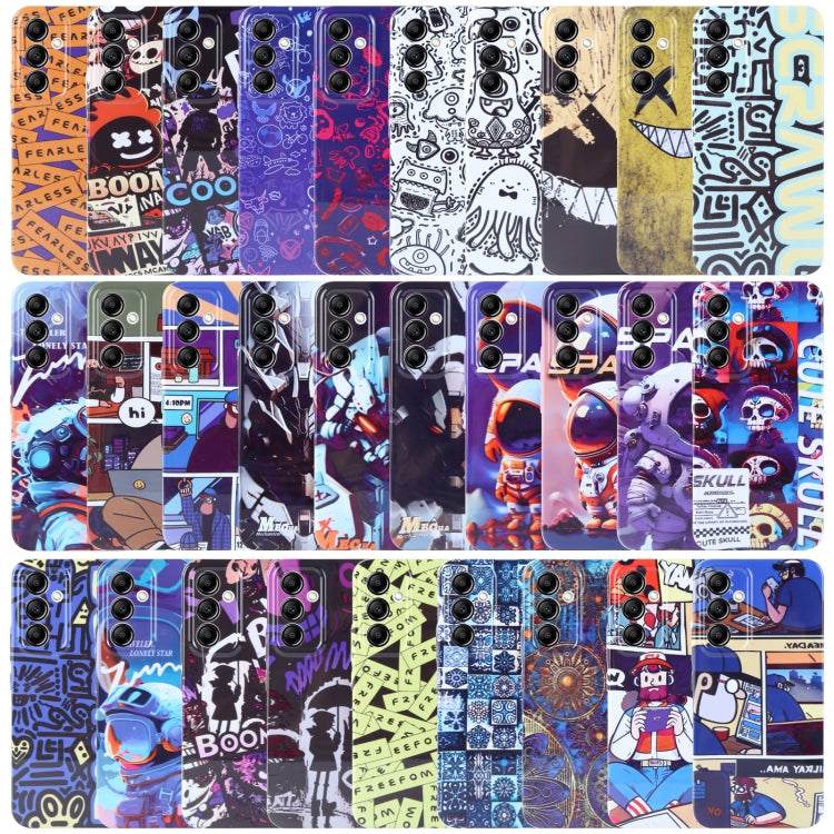 For Samsung Galaxy S23+ 5G Painted Pattern Precise Hole PC Phone Case(Abstract Flower) - HoMEdemic™ 