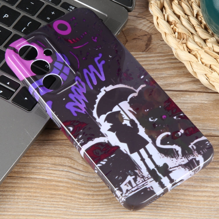 For Samsung Galaxy S23+ 5G Painted Pattern Precise Hole PC Phone Case(Black Purple Umbrella Boy) - HoMEdemic™ 