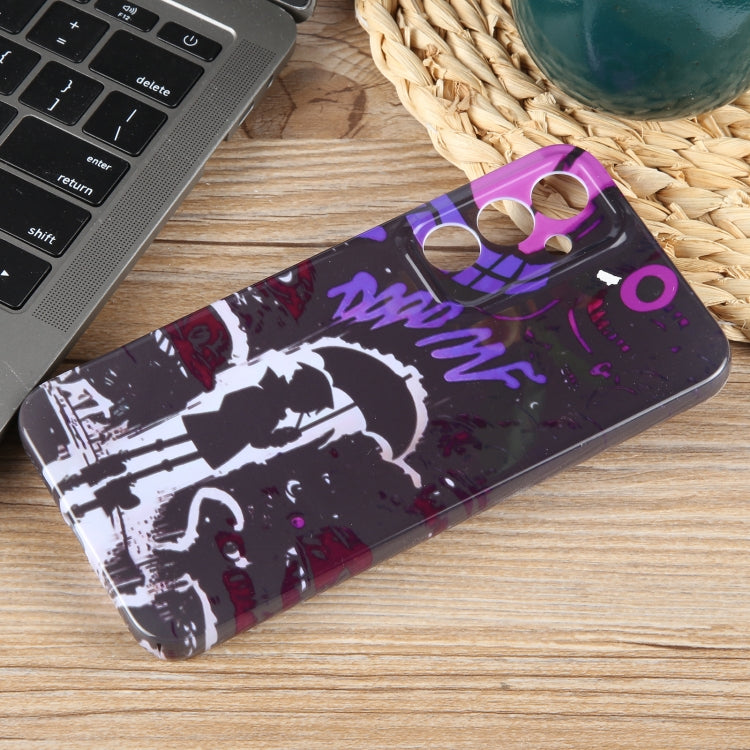 For Samsung Galaxy S23+ 5G Painted Pattern Precise Hole PC Phone Case(Black Purple Umbrella Boy) - HoMEdemic™ 