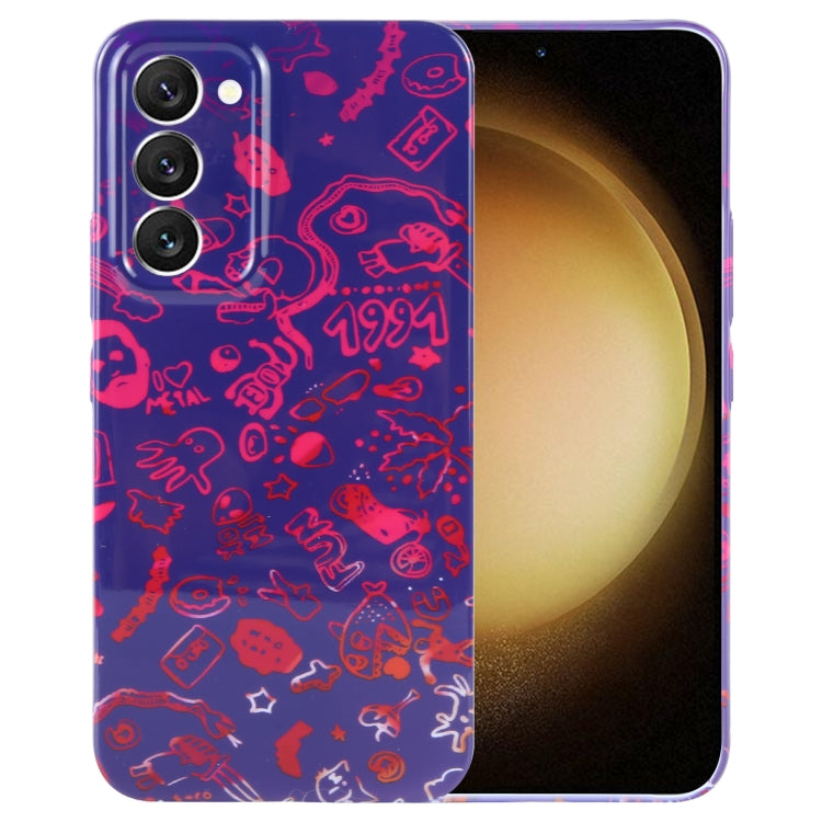 For Samsung Galaxy S23+ 5G Painted Pattern Precise Hole PC Phone Case(Black Red Graffiti) - HoMEdemic™ 