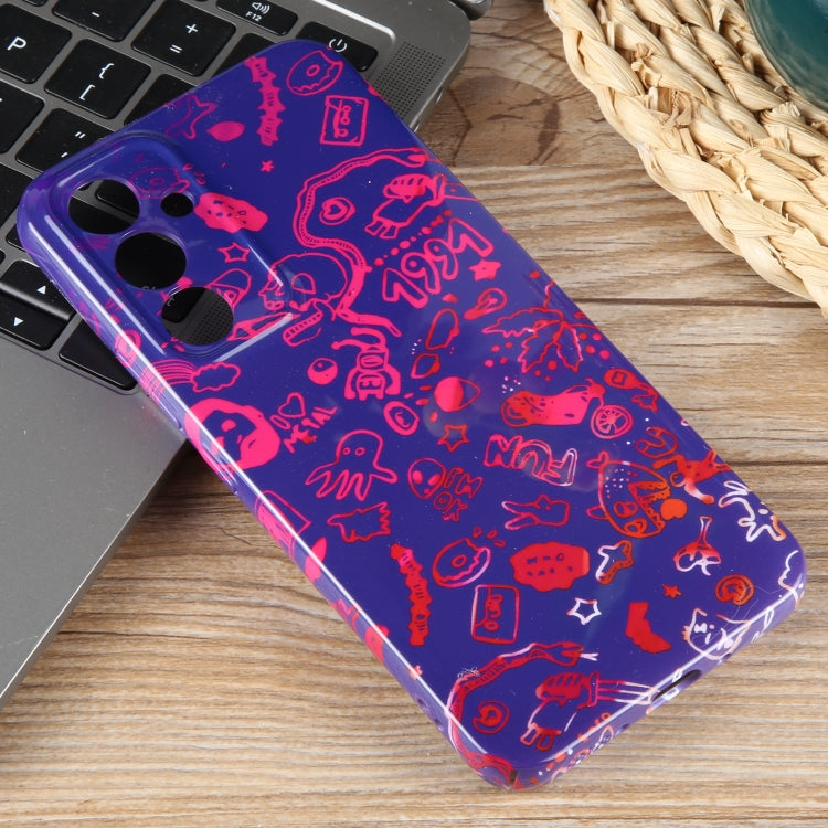 For Samsung Galaxy S23+ 5G Painted Pattern Precise Hole PC Phone Case(Black Red Graffiti) - HoMEdemic™ 